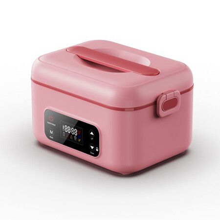 1.3L Cordless Electric Lunch Box,24000mAh Battery Smart Reservation,Portable Food Warmer with Removable Divider for Office & Outdoor Use Pink