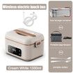 1.3L Cordless Electric Lunch Box,24000mAh Battery Smart Reservation,Portable Food Warmer with Removable Divider for Office & Outdoor Use Beige
