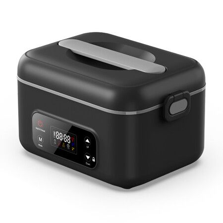 1.3L Cordless Electric Lunch Box,24000mAh Battery Smart Reservation,Portable Food Warmer with Removable Divider for Office & Outdoor Use Black