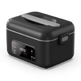 1.3L Cordless Electric Lunch Box,24000mAh Battery Smart Reservation,Portable Food Warmer with Removable Divider for Office & Outdoor Use Black