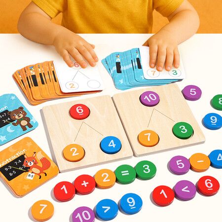 Kids Learning Toys Math Games Early Education Teaching Aids Wooden Digital Decomposition Arithmetic Montessori Toy Number Cognition Counting Toys