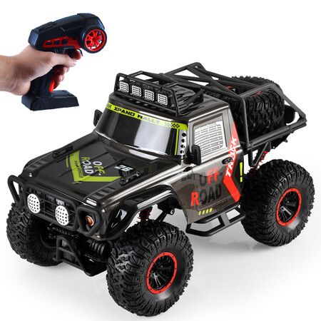 4WD RC Car 1:10 Scale Off Road Monster Truck 2.4G Remote Control 4 Wheel Drive Proportional Throttle 7 Light Modes     Christmas Gift COL Black