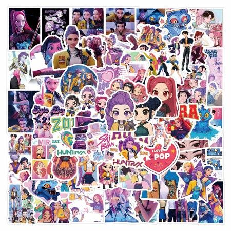 KPops Demon Stickers,110 Pieces Waterproof Vinyl Decals,Anime Movie Hunters Stickers for Laptop,Water Bottle,Phones,Skateboard Cool Gift for Kids