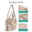 Beach Bag for Women,Mesh Tote Bags with Zipper, Sandproof Vacation Essentials with Cooler for Swim Cruise Pool(Camel)