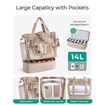 Beach Bag for Women,Mesh Tote Bags with Zipper, Sandproof Vacation Essentials with Cooler for Swim Cruise Pool(Camel)