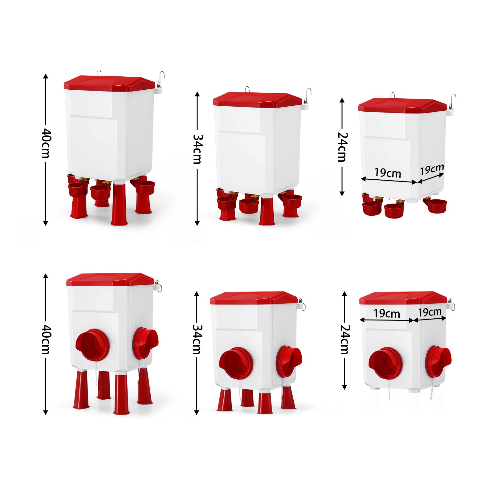 Auto Chicken Bird Feeder Waterer Set 8KG Food 7L Water Dispenser Automatic Feeding Poultry Duck Chook Coop Fence Drinker Cup Gravity Drinking System