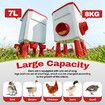 Auto Chicken Bird Feeder Waterer Set 8KG Food 7L Water Dispenser Automatic Feeding Poultry Duck Chook Coop Fence Drinker Cup Gravity Drinking System