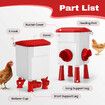 Auto Chicken Bird Feeder Waterer Set 8KG Food 7L Water Dispenser Automatic Feeding Poultry Duck Chook Coop Fence Drinker Cup Gravity Drinking System