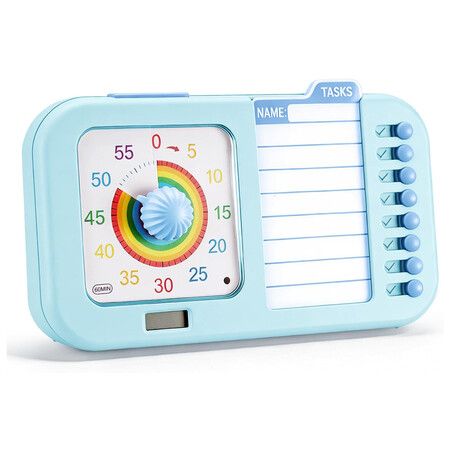 3 in 1 Visual ADHD Timer for Kids and Men Women with Planning Board, Task Timer, Chore Chart and Visual Schedule Planner for Homeschool Supplies, Blue