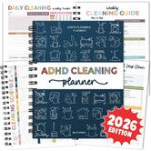 ADHD Cleaning Planner, Cleaning Schedule and Checklist Organizer for Men Women and Teens, Daily, Weekly and Monthly Household Cleaning Checklist