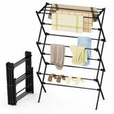 Drying Rack Clothing,3-Tier Clothes Drying Rack Foldable,Antirust Laundry Drying Rack Collapsible Use for Indoor & Outdoor,Black