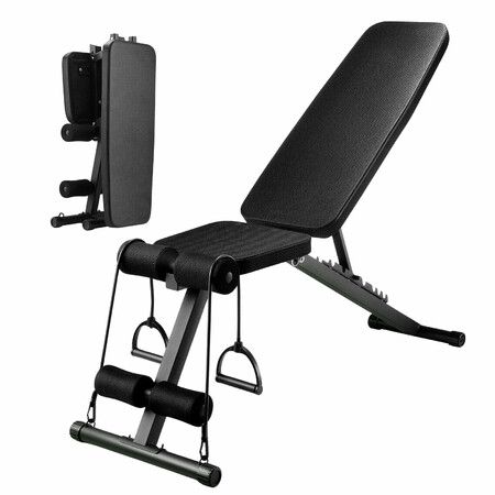 Dumbbell Weight Bench Press Adjustable Home Gym Strength Training Equipment Foldable FID Flat Incline Decline Full Body Workout Resistant Bands 272kg