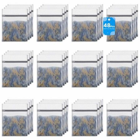 Honeycomb Mesh Laundry Bags for Delicates 40x30 cm Washing Bags for Bras,Lingerie,Socks,Baby Clothes - Gentle Wash Protection with Zipper Closure  48Pack