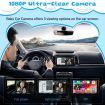 Wireless CarPlay & Android Auto Adapter with Rear Seat Baby Pet Monitor Camera, Display on Original Car Screen, 1080P Night Vision, Split Screen Navigation