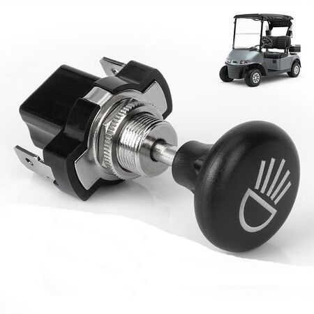 Universal Golf Cart Light Switch, Push Pull Headlight Switch Button, 12Volt Replace for Golf Cart Club Car, Yamaha, EZGO Models, OEM #4034