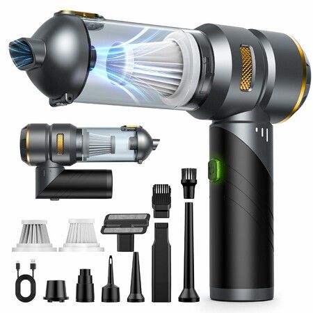 Handheld Vacuum Cleaner, 25000Pa Foldable Car Vacuum Cleaner Cordless, Rechargeable Portable Mini Car Hoover for Home Car Office Pet Hair Carpet