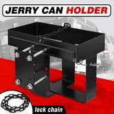 Jerry Gas Can Holder Metal Lockable Fuel Jug Canister Petrol Container Rack Mount Bracket Liquid Carrier Toolbox for Camper Caravan Trailer Black