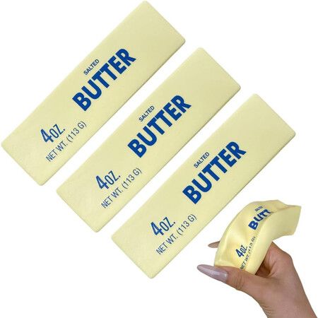 Slow Rebound Cute Butter Squeeze Stress Balls,Squeeze Ball Realistic Butter Stick Soft Squeeze Toys,Upgrade Stress Relief Fidget Toys