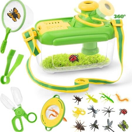 Bug Catcher Kit for Kids 17 PCS Outdoor Explorer Kit Insect Catching Toys Nature Adventure Set for Boys 3+ Year Old