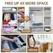 Vacuum Bags for Travel with Cordless Rechargeable Pump,15 Pack Carry-on Size Compression Packing Seal Bags for Luggage and Suitcase Space Saver