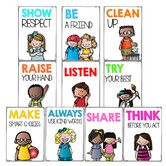 10 A4 Classroom Rules Posters Expression Guide Feature Feelings Tool for Kids Calm Down Corner Classroom Home