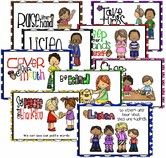 9 Posters Classroom Rules for Childrens Classroom Decoration Expression Guide Feature Feelings Tool for Kids Calm Down Corner Classroom Home