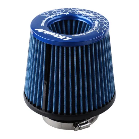 Cold Air Intake Filter, High Performance, Washable Filter, Clamp-On Replacement Air Filter, Flange Diameter 3inch/76mm Carbon Fiber Pattern