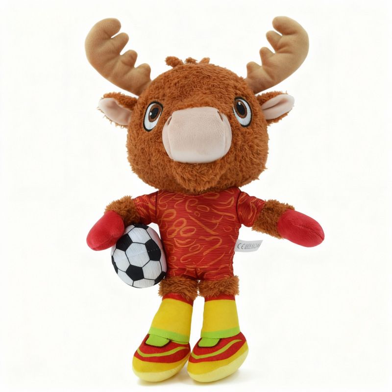 2026 World Cup Mascot Moose Plush Toy 25cm Soft Stuffed Animal Football Fan Collectible 2026 USA Canada Mexico Christmas Birthday Gift