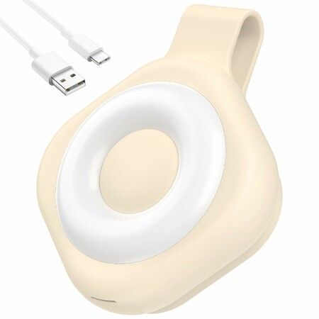 Rechargeable Magnetic Badge Light with 6 Brightness & 3 Color Modes, Hands-Free Purse Light for Walking Camping Beige