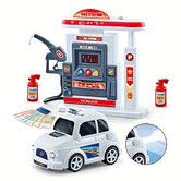 Gas Station Playset Pretend Play Petrol Pump Car Models with Sound Light and Steam Car Toys Playhouse Set Kids Toys for Boys 3+ Years Birthday Gift