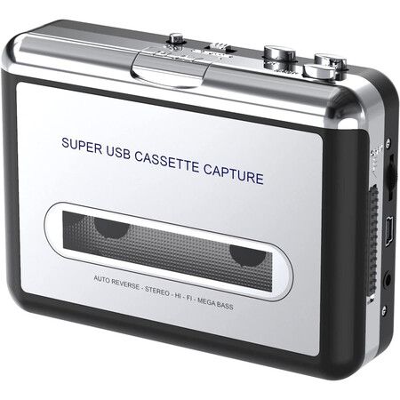 Cassette Tape Player Portable Tape Player Audio Cassette to Digital Converter,Compatible with Laptops Personal Computers