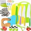 Kid Kitchen Knife Set Real Cooking Knives Sets Kitchen Tools with Gloves Cutting Board Fruit Vegetable Crinkle Cutters