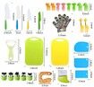 Kid Kitchen Knife Set Real Cooking Knives Sets Kitchen Tools with Gloves Cutting Board Fruit Vegetable Crinkle Cutters