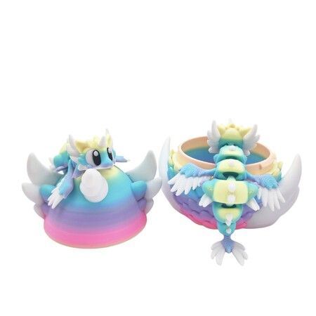 3D Printed Dragon Dino Egg 8cm Flexible Articulated Fidget Toy PLA Material Figurines  Festival Collectible  Easter Christmas Birthday Kids Gift