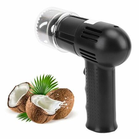 Electric Coconut Opener Tool,Automatic Coconut Opener Machine,Cordless Coconut Opening Machine,Portable Coconut Shell Opener BLACK