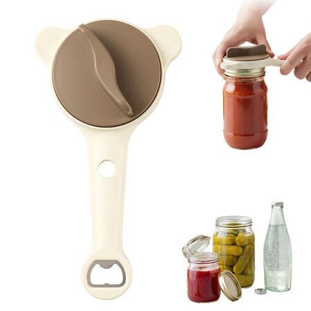 2026 New 4-in-1 Jar Opener Adjustable Stainless Steel Lid Remover for Seniors & Arthritis Sufferers,Fits Kitchen Jars,Bottles & Cans (1PC)