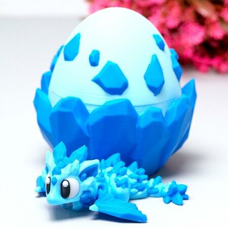 3D Printed Dragon Dino Egg 11cm Flexible Articulated Fidget Toy PLA Material Figurines  Festival Collectible  Easter Christmas Birthday Kids Gift