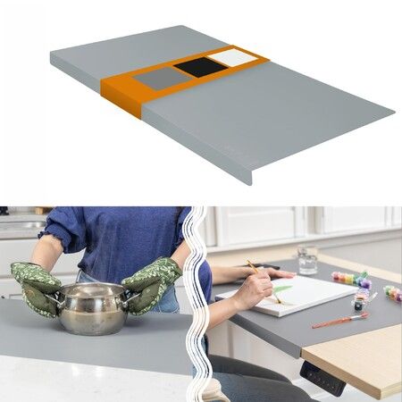 Silicone Mat for Kitchen Counter with Edge Protection Quartz Countertop Protector Mats Silicone Heat Resistant Mat Color Grey