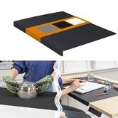 Silicone Mat for Kitchen Counter with Edge Protection Quartz Countertop Protector Mats Silicone Heat Resistant Mat Color Black