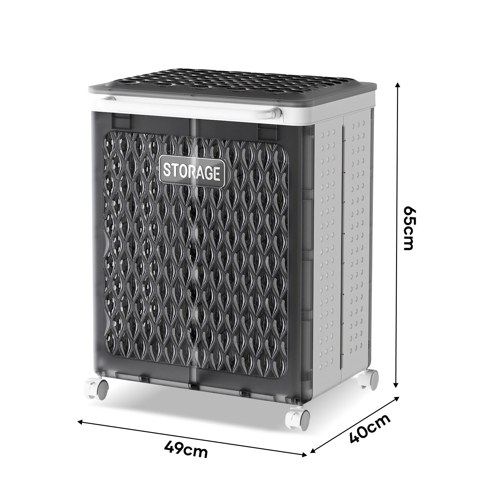 Laundry Basket Hamper Washing Dirty Clothes Organiser Folding Storage Bin 100L 2 Section Sorter Lid Wheels Rolling Collapsible Plastic Holder Bathroom