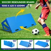 Soccer Ball Rebounder Board Kick Back Wall Sports Football Drills Training Aid Passing Shooting Practice Equipment Portable 3 Angles Rebound 100x42cm