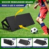 Soccer Ball Rebounder Board Kick Back Wall Sports Football Drills Training Aid Passing Shooting Practice Equipment Portable 3 Angles Rebound 100x42cm
