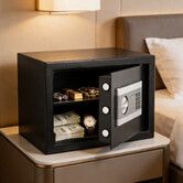 Digital Safe Box 17L Small Home Security Key Lock Password Steel Money Jewellery Cash Deposit Document Office Hotel Electronic Keypad Emergency Keys