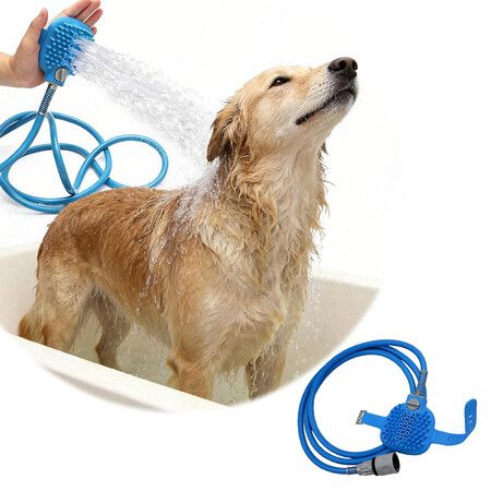 2 in 1 Shower Massager Pet Cleaning Shower Head Cleaning Tools Dog Bath Brush 2 Meters Silicone Scrubber Brush Pet Grooming Supplies