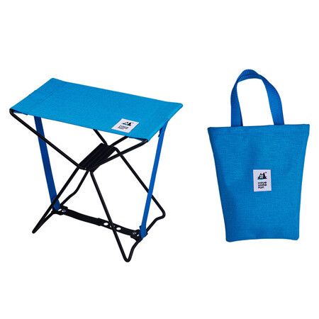 Blue Ultralight Folding Stool Portable Outdoor Iron Folding Stool Lightweight With Carry Bag Load Capacity to 150KG For Travel Hiking BBQ Fishing