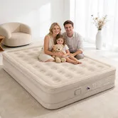 Queen Air Bed Mattress Inflatable Blow Up Camping Sleeping Mat with Built-in Electric Pump 200x150x40cm 295kg Comfortable Portable for Home Guest Room