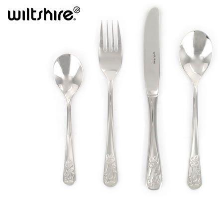Wiltshire 18/10 Stainless Steel 4 Piece Children's Cutlery Set - Bunny Design