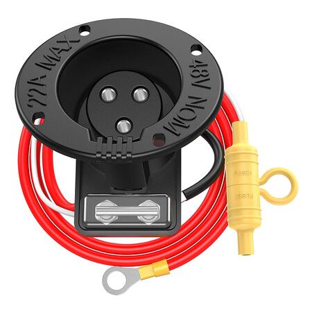 Golf Cart 48V Charger Receptacle with Fuse and Cord for Club Car DS 1995-UP, Club Car DS Charging Port for 1995-UP Golf Cart, OEM# 101802101