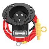 Golf Cart 48V Charger Receptacle with Fuse and Cord for Club Car DS 1995-UP, Club Car DS Charging Port for 1995-UP Golf Cart, OEM# 101802101