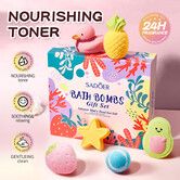 Bath Salt Balls 6PCS Fruit Shape Body Cleanse Skin Care Shower Kids Toy Easter Birthday Gift Spa  set  COL Mixed